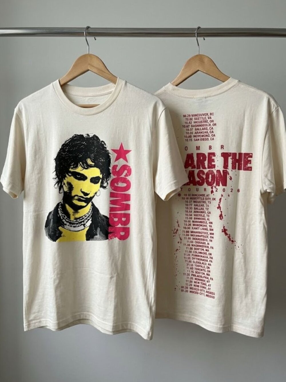 Sombr You Are The Reason North America Tour 2026 T-Shirt Reprint